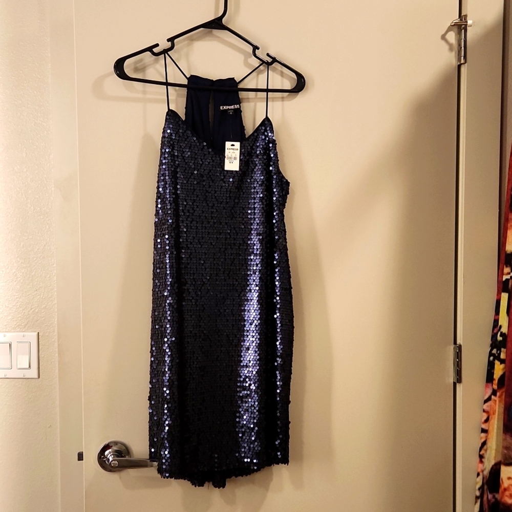 Blue Sequin Express Dress size medium